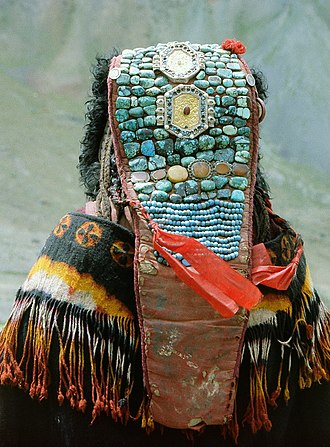 A perak being worn by a Zanskari woman Zanskarie people perak 02.jpg
