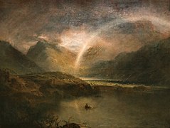 Buttermere Lake, with Park of Cromackwater, Cumberland, a Shower - William Turner - Tate Britain.