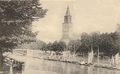 La chiesa e la riva del fiume Aura nel 1900