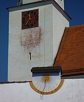 Öllingen - Church clock and sundial