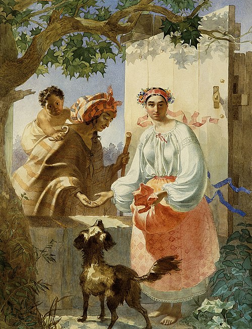 Gypsy Fortune-Teller (1841) by Taras Shevchenko