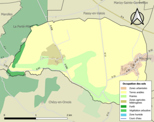 Kolorowa mapa przedstawiająca użytkowanie gruntów.