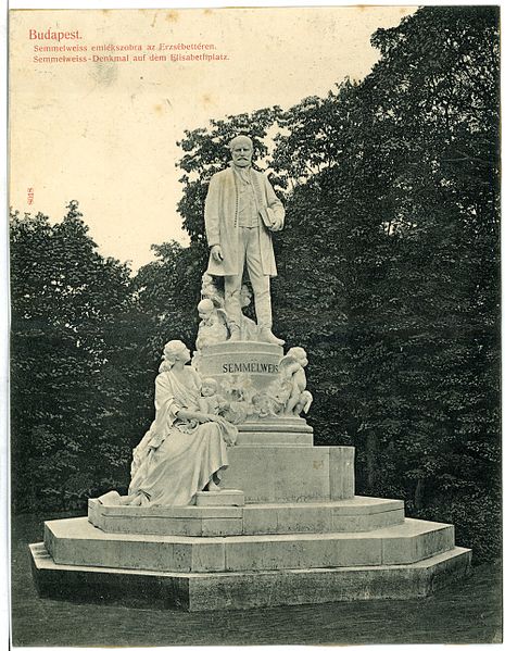 File:08018-Budapest-1906-Semmelweiß - Denkmal auf dem Elisabethplatz-Brück & Sohn Kunstverlag.jpg