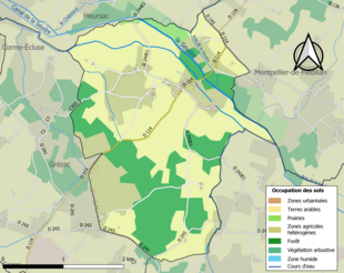 Kolorowa mapa przedstawiająca zagospodarowanie terenu.