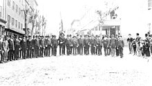 Surviving members of the 47th Pennsylvania Infantry Regiment at their annual reunion in Allentown, Pennsylvania in 1887 1887 - 47th Regiment of the Pennsylvania Civil War Volunteers Reunion.jpg