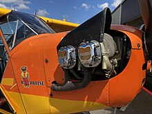 1944 Piper Cub J-3C-100 HB-OUE , s/ 12315, rare Rolls-Royce 100hp engine 1944 Piper Cub J-3C-100 HB-OUE with rare Rolls-Royce 100hp engine, righthand side.jpg