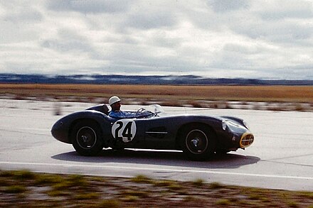 Moss racing an Aston Martin DBR1 at the 1958 12 Hours of Sebring