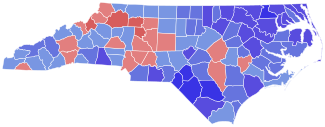 1966 United States Senate election in North Carolina results map by county.svg