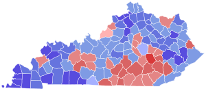 Alegerea Senatului Statelor Unite ale Americii din Kentucky în 1974, harta rezultatelor după county.svg