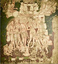 19th century copy of 1st century BCE to 5th century CE Ajanta Cave 2 painting Hariti and Kubera b.jpg