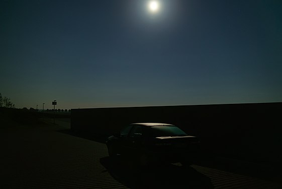 My car resting in the moonlight.