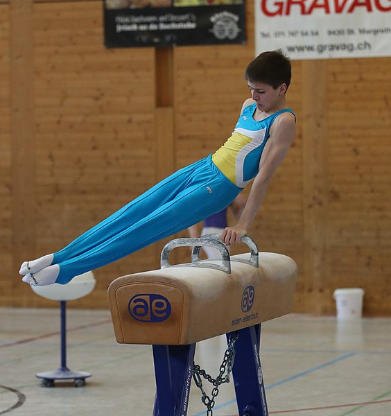 File:2019-04-13 Rheintalcup P6 Junior Switzerland competition pommel horse (Martin Rulsch) 45.jpg