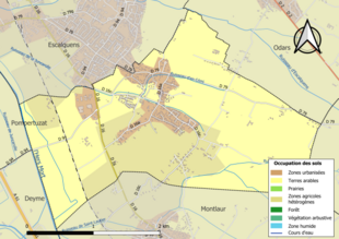 Kolorowa mapa przedstawiająca użytkowanie gruntów.