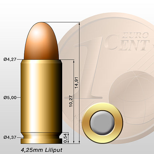 Гильза 4 мм. Патрон 4.25 mm Liliput.