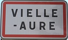 Panneau d'entrée de l'agglomération de Vielle-Aure