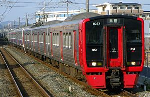 Class 813 and 811 train on the Kagoshima main line