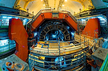 The ALICE experiment at the LHC at CERN. The detector is opened for maintenance and upgrades. 4.25 , SD 4.62