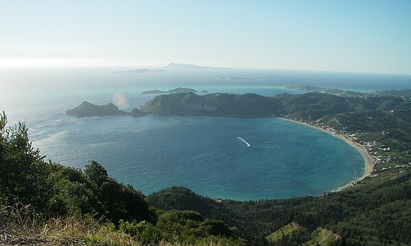 Bay of Agios Georgios in northwestern Corfu