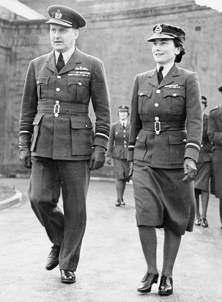 The Duchess of Gloucester in her WAAF uniform, with Air Marshal W. Sholto Douglas