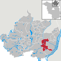 Communauté administrative de l'Oder-Welse - Carte