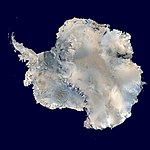 תמונת לווין של יבשת אנטארקטיקה