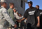 James, Anthony Mason Jr. and fellow teammates meet Airman from the 96th Ground Combat Training Squadron (30 September 2010)
