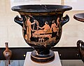 Apulian red figure bell-krater - RVAp extra - symposion - draped youths - Matera MANDR - 02