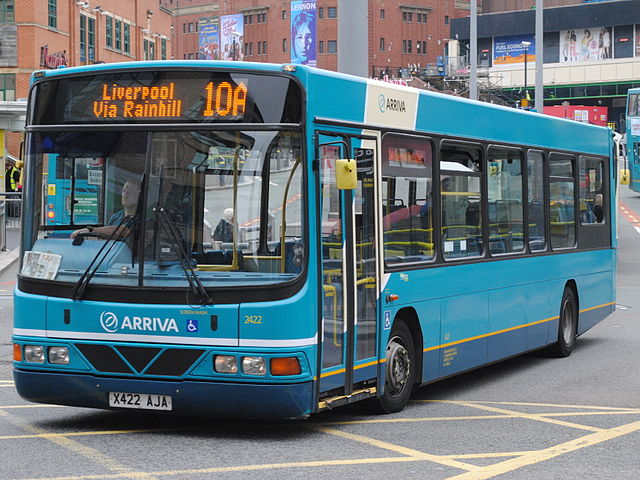 Arriva North West Wright Cadet bodied DAF SB120 in Liverpool in May 2013