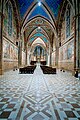 Nave of the upper basilica at Assisi with Giotto frescoes