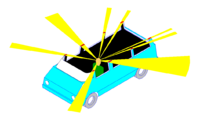 Vertical A-pillar having small blind spots Automobile vertical A-pillar bar blind spots.PNG