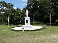 Aviation statue and flagpoles on BUS 84