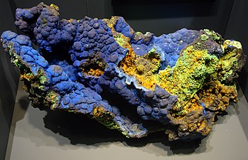Azurite with Malachite, Copper Queen mine, Bisbee, Arizona