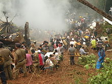 Members of the public services were assisted by local volunteers in a joint rescue operation at the scene of the crash. Bajpe plane crash (52).jpg