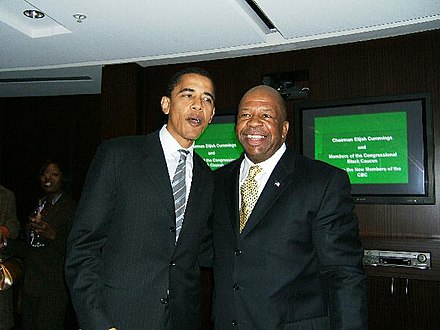 Cummings with Barack Obama in 2004
