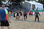 Deutsch: Beachhandball Europameisterschaften 2019 (Beach handball Euro); Tag 3: 4. Juli 2019 – Frauen, Hauptrunde Gruppe II, Deutschland-Spanien 1:2 (18:24, 24:14, 8:9) English: Beach handball Euro; Day 3: 4 July 2019 – Women Main Round Group II – Germany-Spain 1:2 (18:24, 24:14, 8:9)