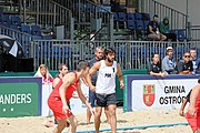 Deutsch: Beachhandball Europameisterschaften 2019 (Beach handball Euro); Tag 2: 3. Juli 2019 – Männer, Vorrunde Gruppe B, Serbien-Portugal 2:0 (20:15, 88:17) English: Beach handball Euro; Day 2: 3 July 2019 – Men Preliminary Round Group B - Serbia-Portugal 2:0 (20:15, 88:17)