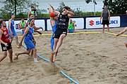 Deutsch: Beachhandball Europameisterschaften 2019 (Beach handball Euro); Tag 2: 3. Juli 2019 – Männer, Vorrunde Gruppe B, Slowenien-Russland 0:2 (16:24, 14:24) English: Beach handball Euro; Day 2: 3 July 2019 – Men Preliminary Round Group B – Slovenia-Russia 0:2 (16:24, 14:24)