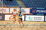 Deutsch: Beachhandball Europameisterschaften 2019 (Beach handball Euro); Tag 5: 6. Juli 2019 – Frauen, Halbfinale, Kroatien-Dänemark 1:2 (12:19, 17:10, 4:7) English: Beach handball Euro; Day 5: 6 July 2019 – Semifinal Men – Croatia-Denmark 1:2 (12:19, 17:10, 4:7)