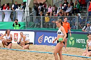 Deutsch: Beachhandball Europameisterschaften 2019 (Beach handball Euro); Tag 5: 6. Juli 2019 – Frauen, Halbfinale, Ungarn-Niederlande 2:0 (19:16, 15:12) English: Beach handball Euro; Day 5: 6 July 2019 – Semifinal Women – Hungary-Netherlands 2:0 (19:16, 15:12)