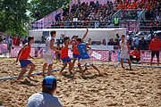 Deutsch: Beachhandball bei den Olympischen Jugendspielen 2018 in Buenos Aires; Tag 7, 13. Oktober 2018; Jungen, Halbfinale – Spanien-Kroatien 2:1 English: Beach handball at the 2018 Summer Youth Olympics in Buenos Aires at 13 October 2018 – Boys Semifinal – Spain-Croatia 2:1 Español: Handball de playa en los Juegos Olimpicos de la Juventud Buenos Aires 2018 en 13 de octubre de 2018 – Semifinales de chicos - España-Croacia 2:1