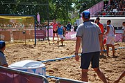 Deutsch: Beachhandball bei den Olympischen Jugendspielen 2018 in Buenos Aires; Tag 7, 13. Oktober 2018; Jungen, Halbfinale – Spanien-Kroatien 2:1 English: Beach handball at the 2018 Summer Youth Olympics in Buenos Aires at 13 October 2018 – Boys Semifinal – Spain-Croatia 2:1 Español: Handball de playa en los Juegos Olimpicos de la Juventud Buenos Aires 2018 en 13 de octubre de 2018 – Semifinales de chicos - España-Croacia 2:1