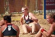 Deutsch: Beachhandball bei den Olympischen Jugendspielen 2018 in Buenos Aires; Tag 7, 13. Oktober 2018; Mädchen, Spiel um Platz Drei – Ungarn-Niederlande 2:0 English: Beach handball at the 2018 Summer Youth Olympics in Buenos Aires at 13 October 2018 – Girls Bronze Medal Match – Hungary-Netherlands 2:0 Español: Handball de playa en los Juegos Olimpicos de la Juventud Buenos Aires 2018 en 13 de octubre de 2018 – Partido por la medalla de bronce femenino - Hungría-Países Bajos 2:0