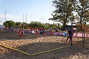 Deutsch: Beachhandball bei den Olympischen Jugendspielen 2018; Tag 3, 9. Oktober 2018; Mädchen, Vorrunde, Gruppe B - Türkei-Paraguay 1:2 English: Beach handball at the 2018 Summer Youth Olympics at 9 October 2018 – Girls Preliminary Round Group B‎ – Turkey-Paraguay 1:2