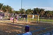 Deutsch: Beachhandball bei den Olympischen Jugendspielen 2018; Tag 3, 9. Oktober 2018; Mädchen, Vorrunde, Gruppe B - Venezuela-Niederlande 1:2 English: Beach handball at the 2018 Summer Youth Olympics at 9 October 2018 – Girls Preliminary Round Group B‎ – Venezuela-Netherlands 1:2