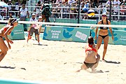 Deutsch: Beachvolleyball bei den Olympischen Jugendspielen 2018; Tag 9, 15. Oktober 2018; Mädchen, Viertelfinale: USA-Spanien 2–1 (21–19/17–21/15–9) English: Beach volleyball at the 2018 Summer Youth Olympics at 15 October 2018 – Girls Quarterfinals: USA-Spain 2–1 (21–19/17–21/15–9)