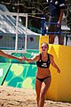 Deutsch: Beachvolleyball bei den Olympischen Jugendspielen 2018; Tag 8, 14. Oktober 2018; Mädchen, Achtelfinale – USA-Peru 2:0 (21–19/21–12) English: Beach volleyball at the 2018 Summer Youth Olympics at 14 October 2018 – Girls Round of 16 – USA-Peru 2:0 (21–19/21–12)