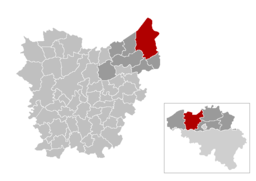 Beverens läge i provinsen Östflandern