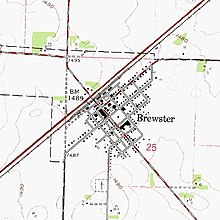 Topographic map of Brewster, MN