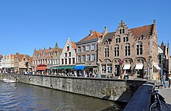 De Rozenhoedkaai, vanop de Sint-Jan-Nepomucenusbrug