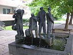 Der Bierbrauerbrunnen von Joachim Harbort (1984) in der Zwickauer Katharinenstraße